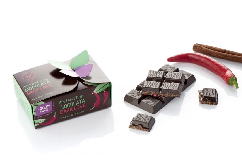 Minitablete din ciocolata Dark Love
