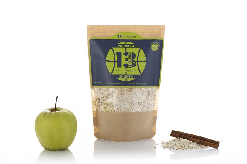 Porridge SPORTS cu mar si scortisoara 12% proteine