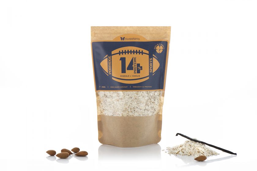 Porridge SPORTS cu migdale si vanilie 14% proteine