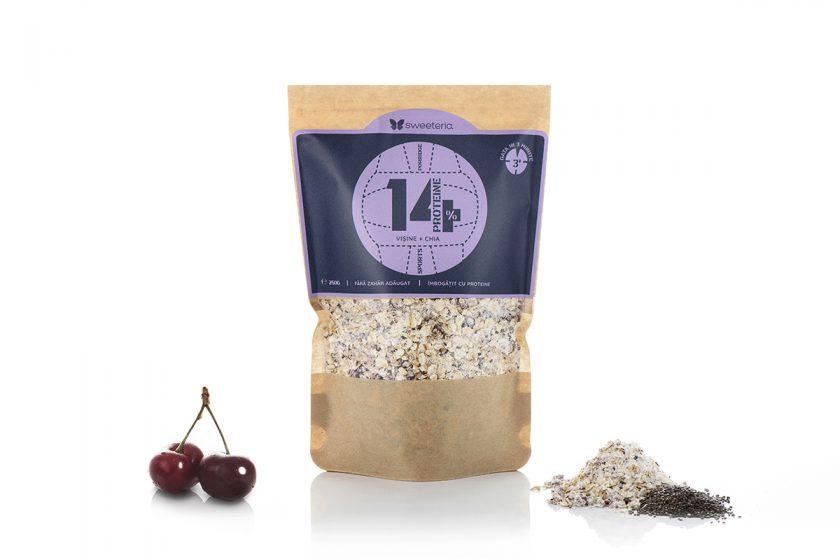 Porridge SPORTS cu visine si chia 14% proteine