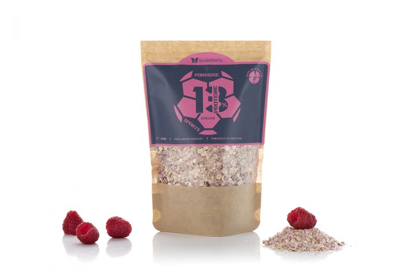 Porridge SPORTS cu zmeura 13% proteine